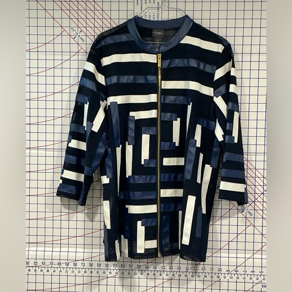 Chicos Travelers Striped Jacket